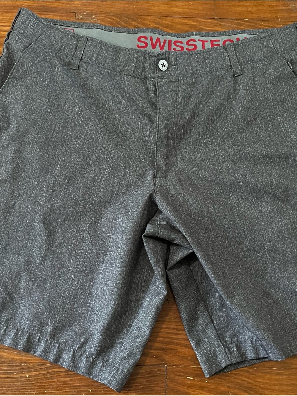 Swiss Tech Dark Gray Men’s Flat Front Performance Shorts